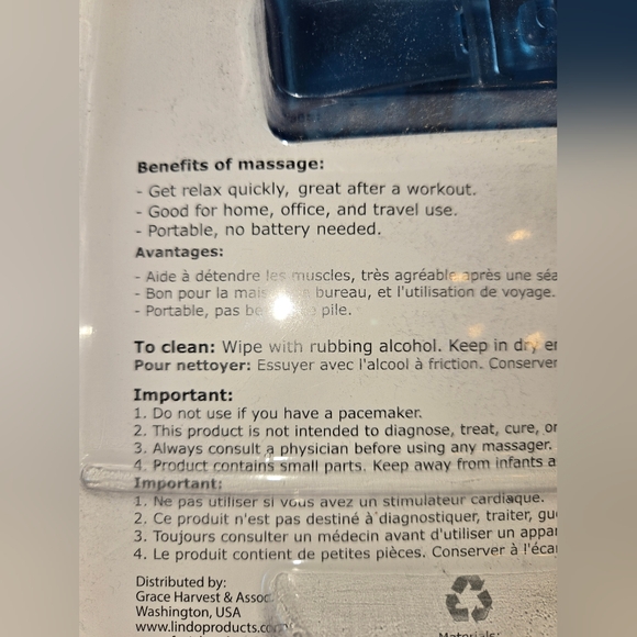 Lindo MagPalm Blue and Silver Massager NEW - Picture 5 of 7